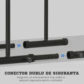 Statie SPORTNOW cu conector de siguranta, bara de scufundare reglabila pe inaltime si lungime, pentru antrenamentul la gimnastica acasa