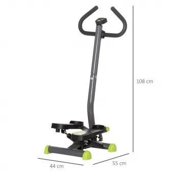 Stepper cu ghidon si monitor LCD, Homcom, Otel/ABS, Pedale anti-alunecare, 55 x 44 x 108 cm, Multicolor