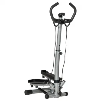 Stepper fitness Homcom, Ghidon reglabil, Display LCD, Otel/ABS, 55x53x118-128 cm, Negru/Argintiu