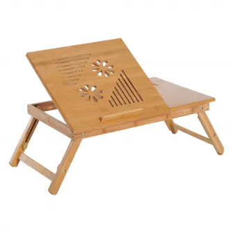 Suport laptop, pentru pat, 55x35x22-30cm Lemn HOMCOM