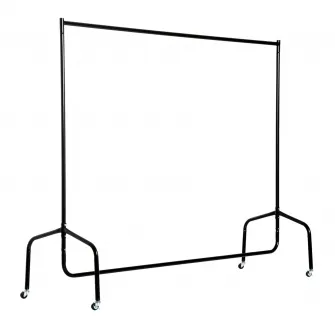 Suport modular pentru haine, Homcom, 4 Roti, 150 x 60 x 170 cm, Metal, Negru
