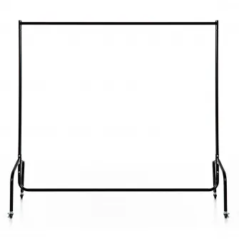 Suport modular pentru haine, Homcom, 4 Roti, 150 x 60 x 170 cm, Metal, Negru