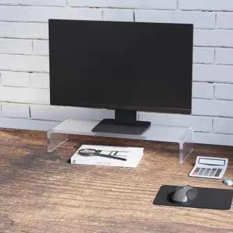 Suport transparent pentru monitor 53x19x9cm HOMCOM