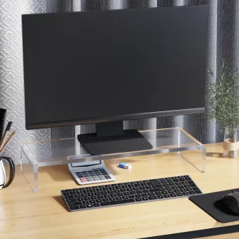 Suport transparent pentru monitor 53x19x9cm HOMCOM