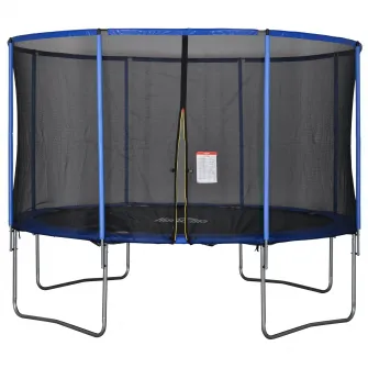 Trambulina HOMCOM, Exterior, Plasa de protectie, 366x269cm, Albastru/Negru