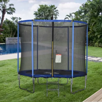 Trambulina Homcom, Exterior, Plasa de siguranta, 244x240cm, Albastru/Negru