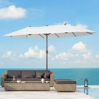Umbrela de exterior Outsunny, Protectie UV, 460x270x240cm, Bej