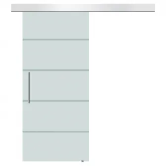 Usa glisanta de interior Homcom, Sticla securizata, 102.5x205cm, Transparent/Mat