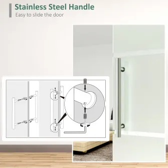 Usa glisanta din sticla cu sina din aluminiu, 75x210cm HOMCOM