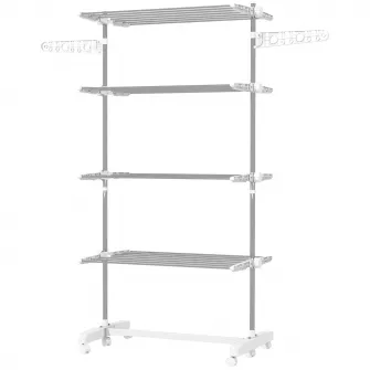 Uscator de rufe reglabil, (80-142)x55x172 cm, argintiu, HOMCOM