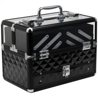 Valiza Make Up Profesionala, Rama Aluminiu 30x18.5x22cm HOMCOM