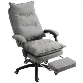 Vinsetto Scaun de birou ergonomic cu inclinare si masaj in 6 Puncte, inaltime reglabila, 70x62x120-130 cm, Gri