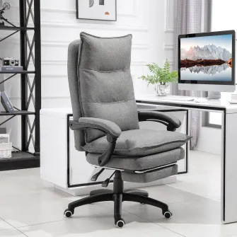 Vinsetto Scaun de birou ergonomic cu inclinare si masaj in 6 Puncte, inaltime reglabila, 70x62x120-130 cm, Gri