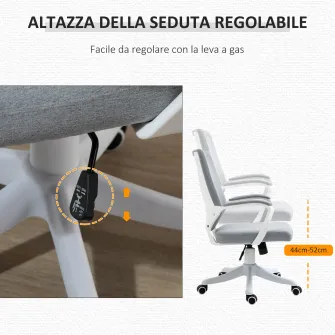 Vinsetto Scaun de Birou Ergonomic Pivotant Inaltime Reglabila si Balansoar