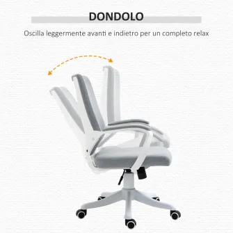 Vinsetto Scaun de Birou Ergonomic Pivotant Inaltime Reglabila si Balansoar