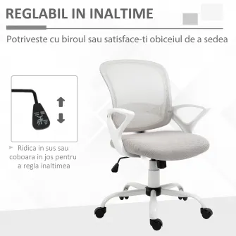 Vinsetto Scaun de Birou si pentru Masa de Lucru Ergonomic cu inaltime Ajustabila