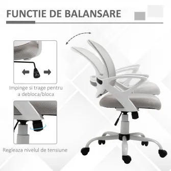 Vinsetto Scaun de Birou si pentru Masa de Lucru Ergonomic cu inaltime Ajustabila