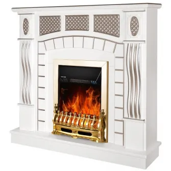 Semineu electric Art Flame Amsterdam & Galileo Gold White