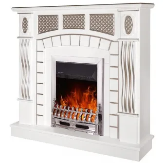 Semineu electric Art Flame Amsterdam & Galileo Silver White