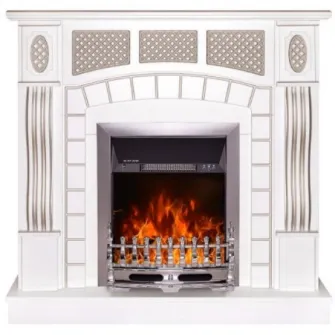 Semineu electric Art Flame Amsterdam & Galileo Silver White