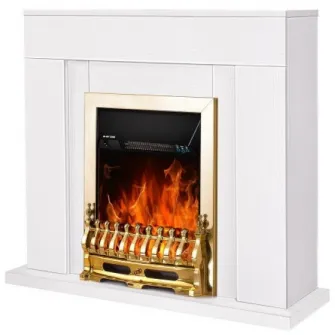 Semineu electric Art Flame Agnes & Galileo Gold White