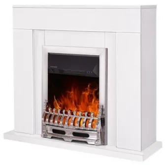 Semineu electric Art Flame Agnes & Galileo Silver White