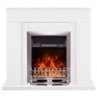 Semineu electric Art Flame Agnes & Galileo Silver White