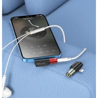 Кабель Hoco LS32 3.5mm to Lightning Metal Gray