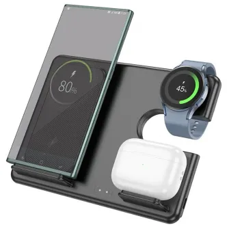 Incarcator Hoco CQ2 Flash Folding 3-in-1 Black
