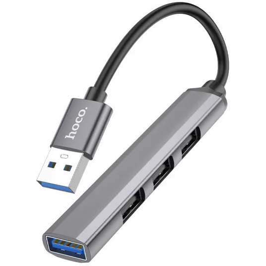 Разветвитель Hoco HB26 4in1 Metal Grey