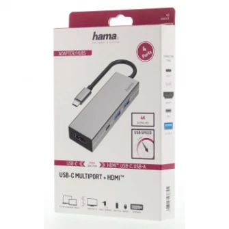 Hama USB-C Multiport, 4 Ports, + HDMI 