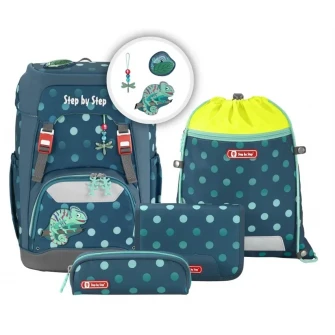 Rucsac scolar Step by Step Tropical Chameleon Set
