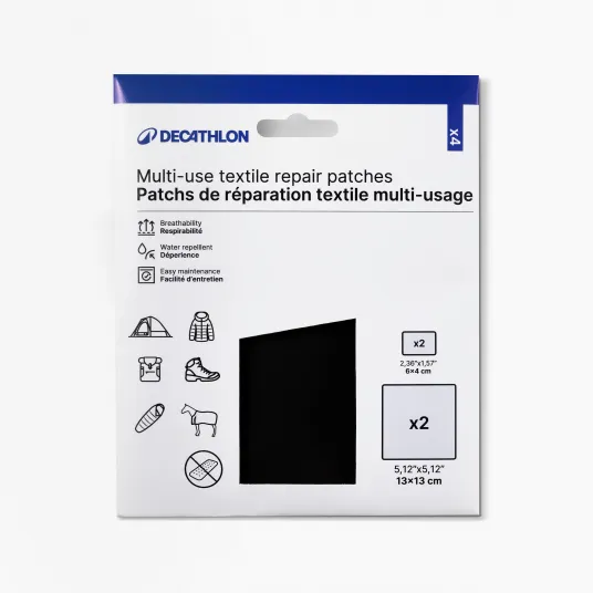 Decathlon Autocolante multifunctionale pentru reparatii textile Negru, Marime unica