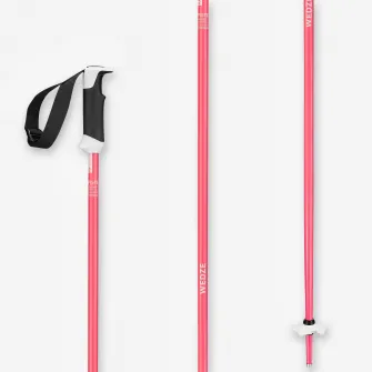 Decathlon Bete schi BOOST 500 SAFETY Fluo Roz, 120 CM