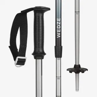 Decathlon Bete schi reglabile cu curele detasabile 500 Safety Negru Copii, Marime unica