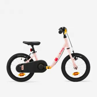 Decathlon Bicicleta 2 in 1 Discover 500 14'' roz copii 90-110 cm, 14''