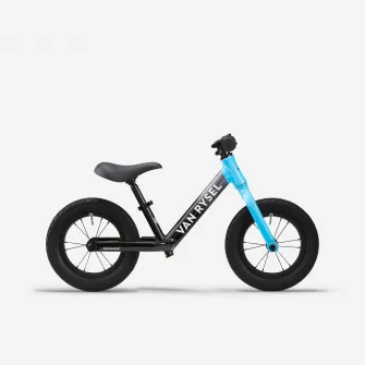 Decathlon Bicicleta fara pedale Runride Racing 12'' negru-albastru copii 90-110 cm, Marime unica