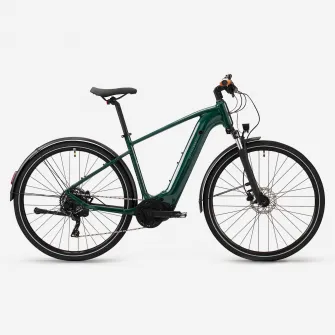 Decathlon Bicicleta polivalenta electrica cu motor central si cadru inalt E-actv 500 Verde, M