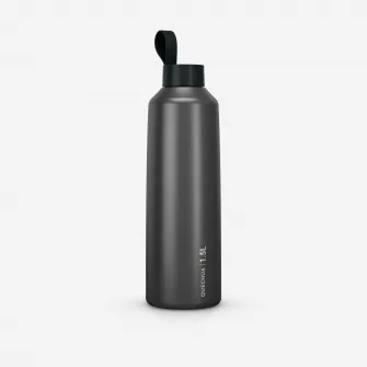 Decathlon Bidon din inox cu capac cu filet 100 1,5L Gri, Marime unica