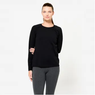 Decathlon Bluza 500 bumbac Negru Dama, S
