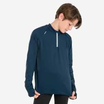 Decathlon Bluza Calduroasa Kiprun 100 Iarna, cu fermoar scurt Alergare Warm Copii, 10-11 Ani