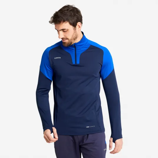 Decathlon Bluza cu fermoar scurt Fotbal VIRALTO CLUB Bleumarin Adulti, L