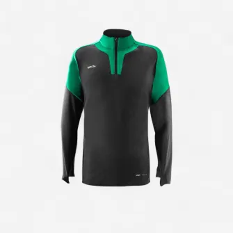 Decathlon Bluza cu fermoar scurt Fotbal VIRALTO CLUB Gri-Verde Barbati, M