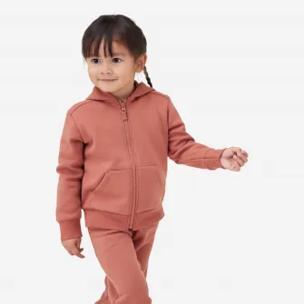 Decathlon Bluza de trening cu fermoar Caramiziu Copii, 5-6 Ani
