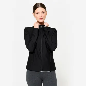 Decathlon Bluza de trening cu fermoar fitness 100 Negru Dama, M