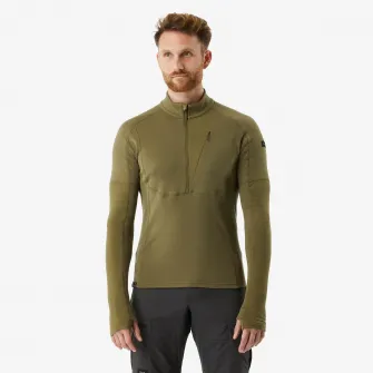 Decathlon Bluza din lana merinos Trekking MT900 Kaki Barbati, S