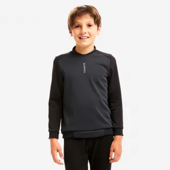 Decathlon Bluza Fotbal Essentiel CLUB Negru-Gri Copii, 4-5 Ani