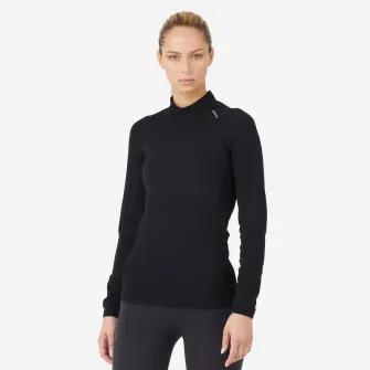 Decathlon Bluza Iarna Alergare pe asfalt Kiprun Skincare Negru Dama, XS