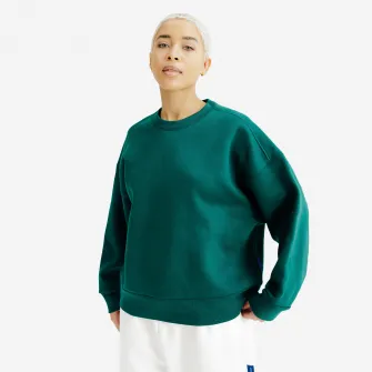 Decathlon Bluza oversize cu guler rotund Verde Dama, XS