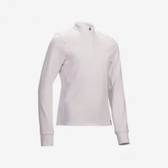 Decathlon Bluza Polo 500 Concurs Echitatie Calduroasa Alb Copii, 14 Ani